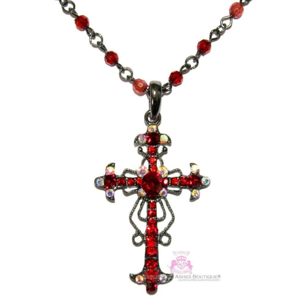 Scrolled Cross Necklace